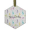 Gymnastics with Name/Text Flat Glass Ornament - Hexagon