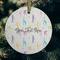 Gymnastics with Name/Text Frosted Glass Ornament - Round (Lifestyle)