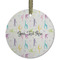 Gymnastics with Name/Text Frosted Glass Ornament - Round