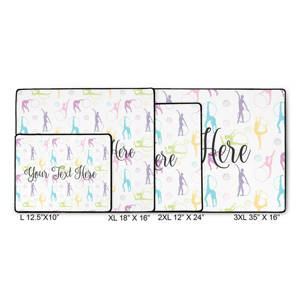 Gymnastics with Name/Text Gaming Mats - SIZE CHART