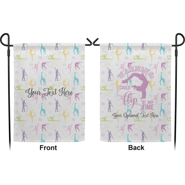 Gymnastics with Name/Text Garden Flag - Double Sided Front and Back