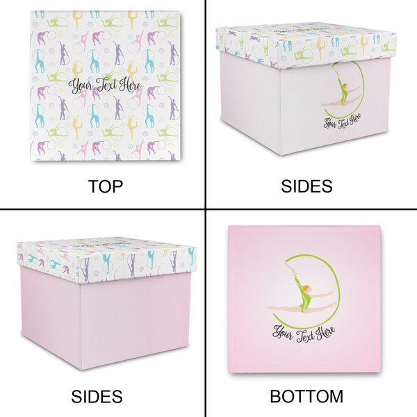 Gymnastics with Name/Text Gift Boxes with Lid - Canvas Wrapped - Large - Approval