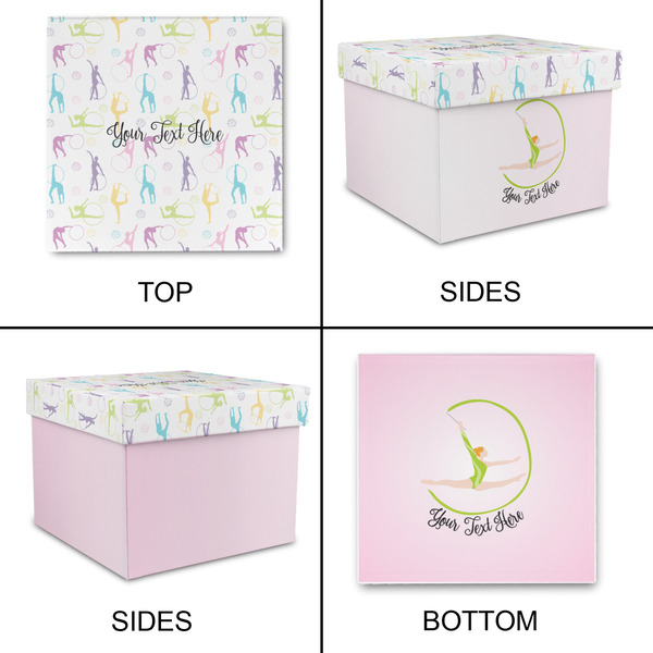 Gymnastics with Name/Text Gift Boxes with Lid - Canvas Wrapped - Medium - Approval