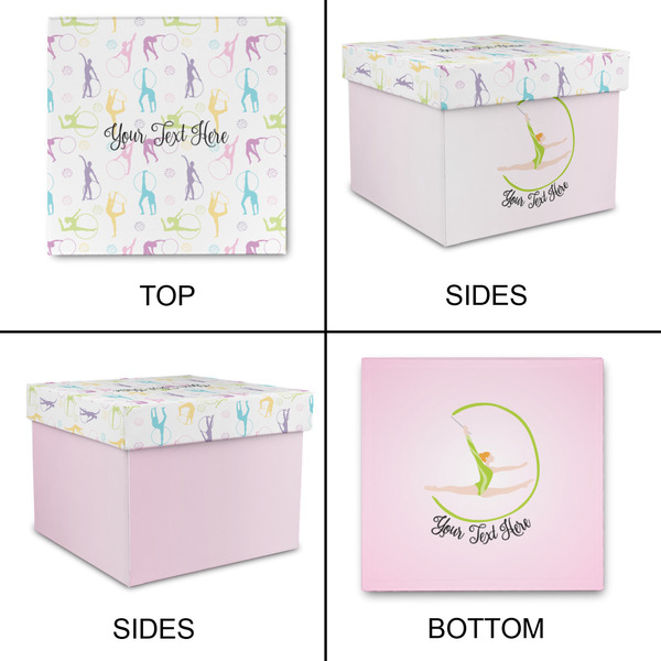 Gymnastics with Name/Text Gift Boxes with Lid - Canvas Wrapped - Small - Approval