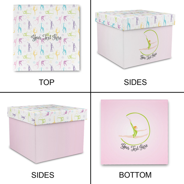 Gymnastics with Name/Text Gift Boxes with Lid - Canvas Wrapped - X-Large - Approval