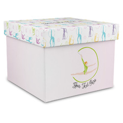 Gymnastics with Name/Text Gift Box with Lid - Canvas Wrapped - X-Large