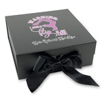 Gymnastics with Name/Text Gift Box with Magnetic Lid - Black