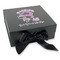 Gymnastics with Name/Text Gift Boxes with Magnetic Lid - Black - Front (angle)