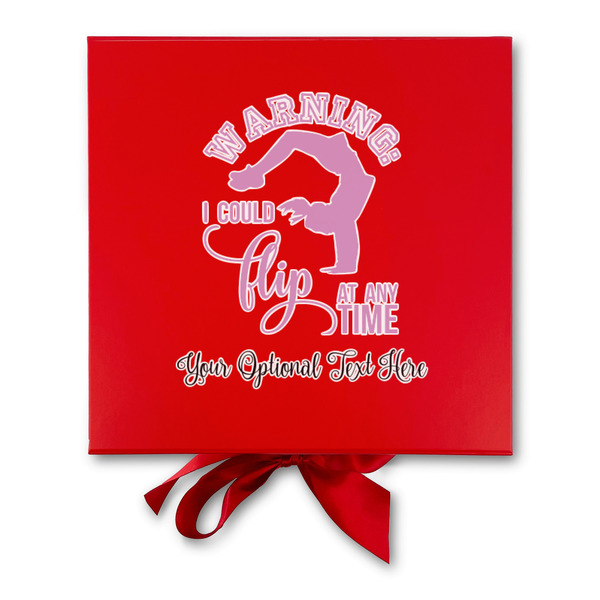 Gymnastics with Name/Text Gift Boxes with Magnetic Lid - Red - Approval