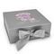 Gymnastics with Name/Text Gift Box with Magnetic Lid - Silver