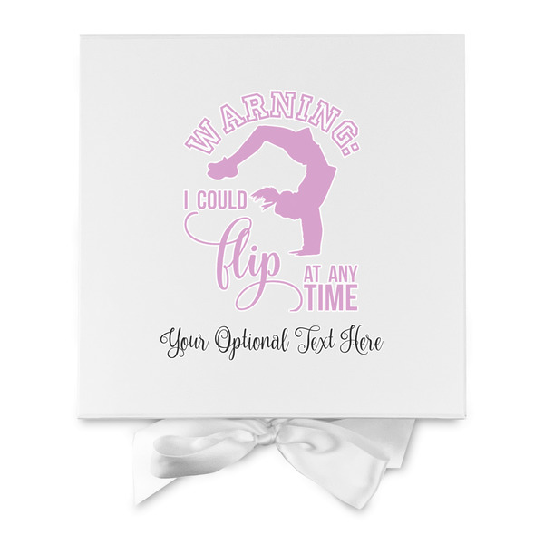 Gymnastics with Name/Text Gift Boxes with Magnetic Lid - White - Approval
