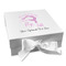 Gymnastics with Name/Text Gift Boxes with Magnetic Lid - White - Front