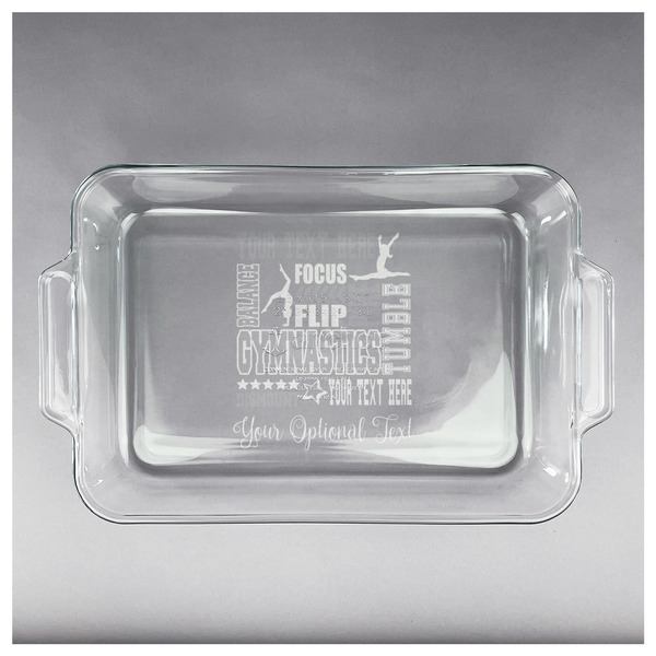 Gymnastics with Name/Text Glass Baking Dish - APPROVAL (13x9)