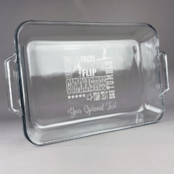 Gymnastics with Name/Text Glass Baking and Cake Dish