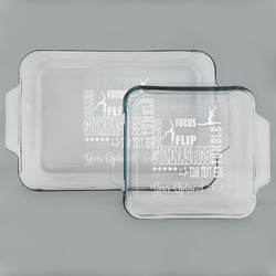Gymnastics with Name/Text Set of Glass Baking & Cake Dish - 13in x 9in & 8in x 8in