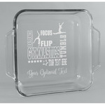 Gymnastics with Name/Text Glass Cake Dish - 8in x 8in