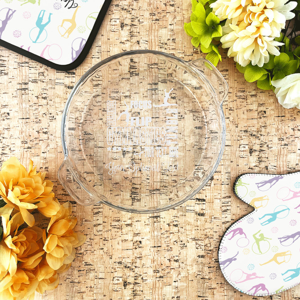 Gymnastics with Name/Text Glass Pie Dish - LIFESTYLE
