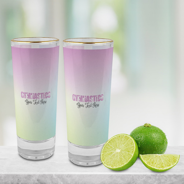 Gymnastics with Name/Text Glass Shot Glass - 2 oz - LIFESTYLE