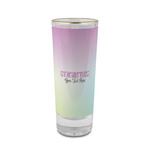 Gymnastics with Name/Text 2 oz Shot Glass -  Glass with Gold Rim - Set of 4