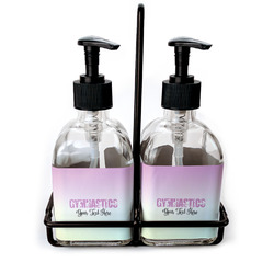 Gymnastics with Name/Text Glass Soap & Lotion Bottle Set