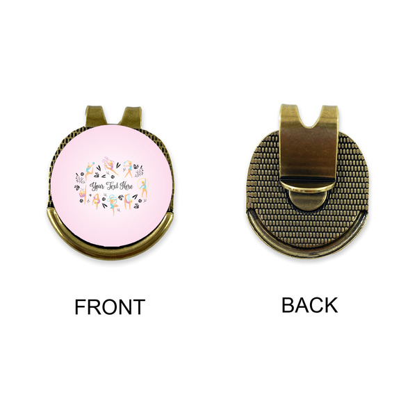 Gymnastics with Name/Text Golf Ball Hat Clip Marker - Apvl - GOLD