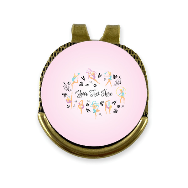 Custom Gymnastics with Name/Text Golf Ball Marker - Hat Clip - Gold