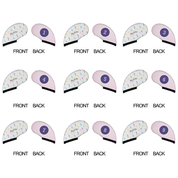 Gymnastics with Name/Text Golf Club Covers - APPROVAL (set of 9)