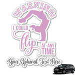 Gymnastics with Name/Text Graphic Car Decal (Personalized)