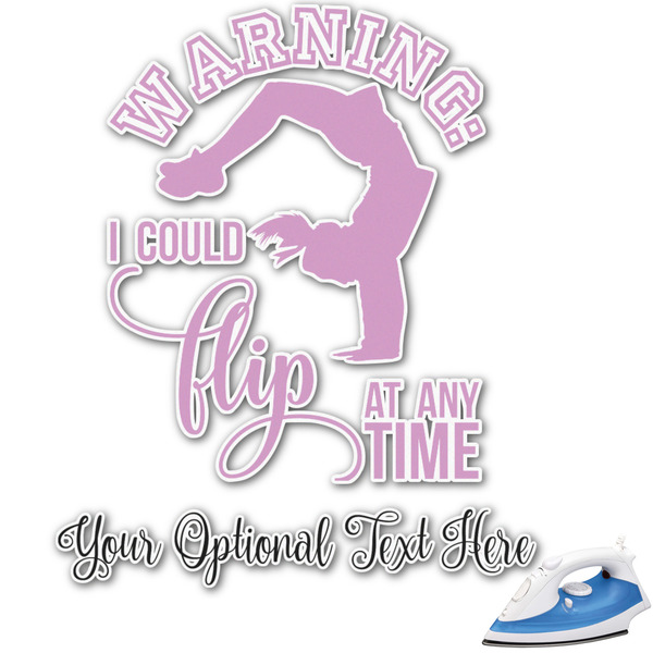 Custom Gymnastics with Name/Text Graphic Iron On Transfer - Up to 15"x15" (Personalized)