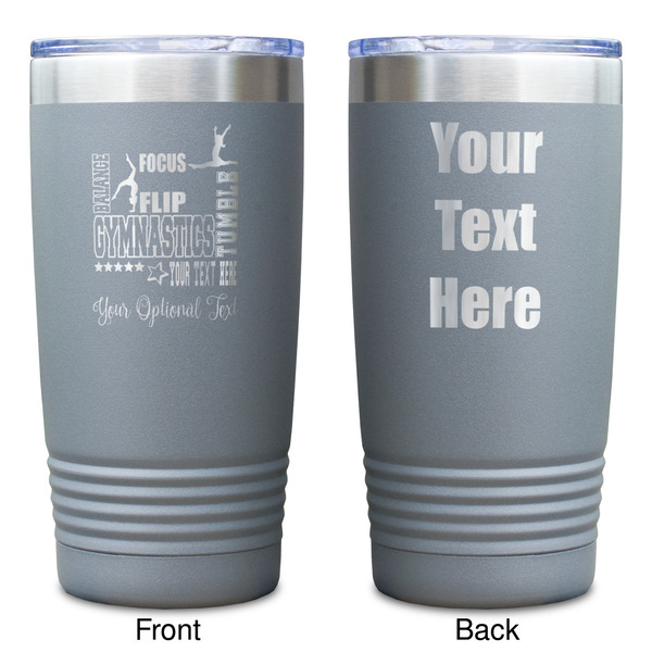 Gymnastics with Name/Text Gray Polar Camel Tumbler - 20oz - Double Sided - Approval