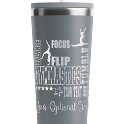 Gymnastics with Name/Text RTIC Everyday Tumbler with Straw - 28oz - Grey - Single-Sided