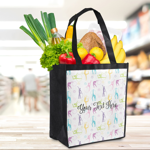 Gymnastics with Name/Text Grocery Bag - LIFESTYLE