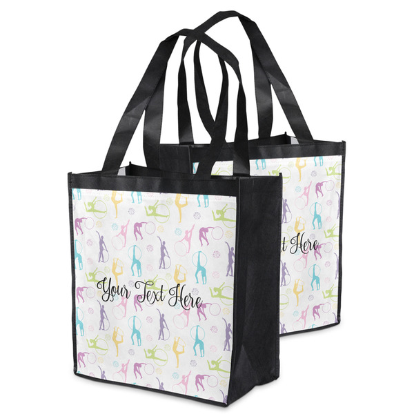 Gymnastics with Name/Text Grocery Bag - MAIN