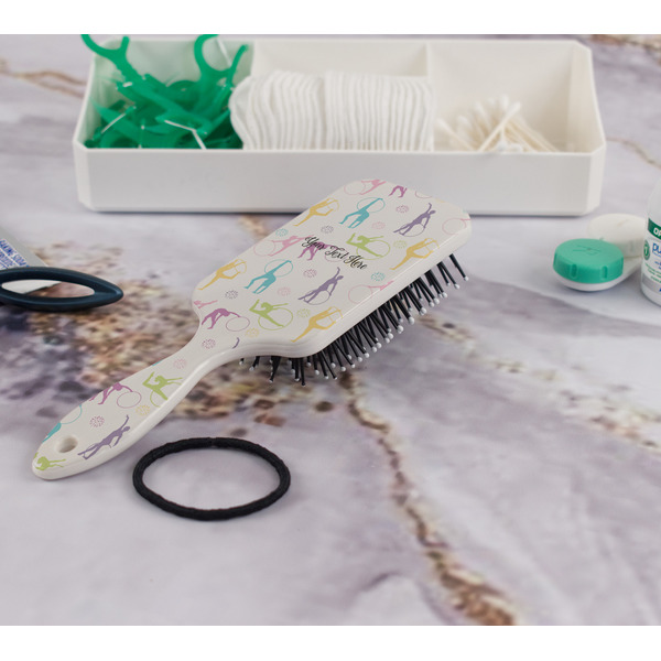 Gymnastics with Name/Text Hair Brush - In Bathroom