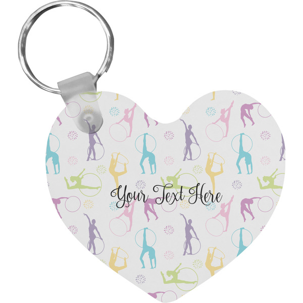 Custom Gymnastics with Name/Text Heart Plastic Keychain