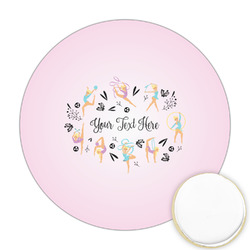 Gymnastics with Name/Text Printed Cookie Topper - Round