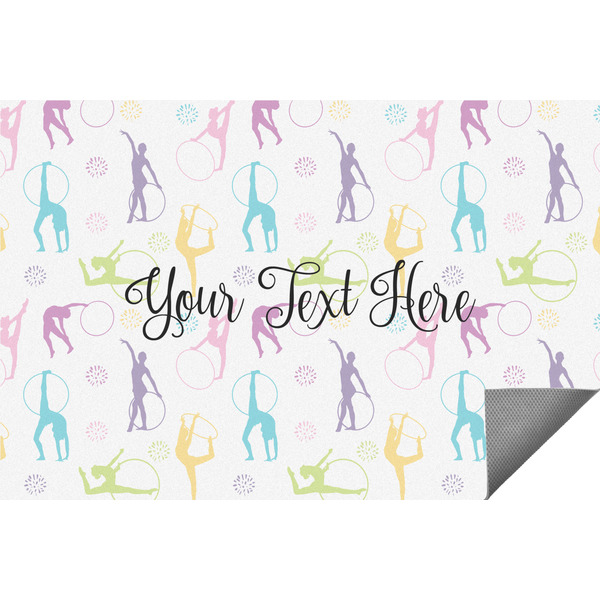 Custom Gymnastics with Name/Text Indoor / Outdoor Rug - 4'x6' (Personalized)