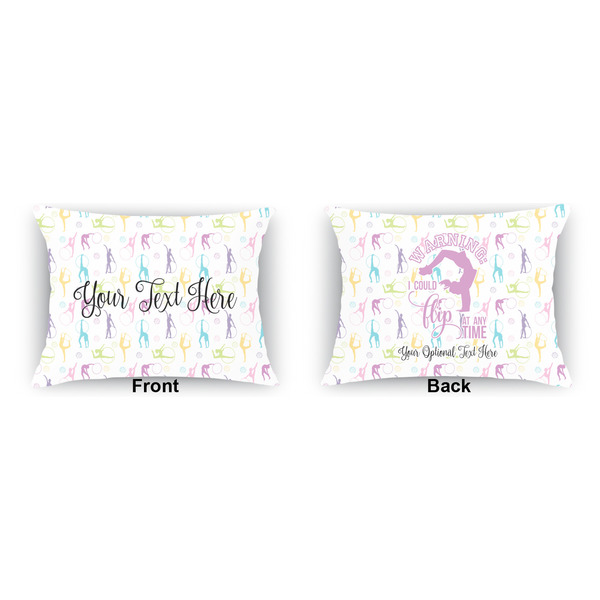 Gymnastics with Name/Text Indoor Rectangular Burlap Pillow (Front and Back)