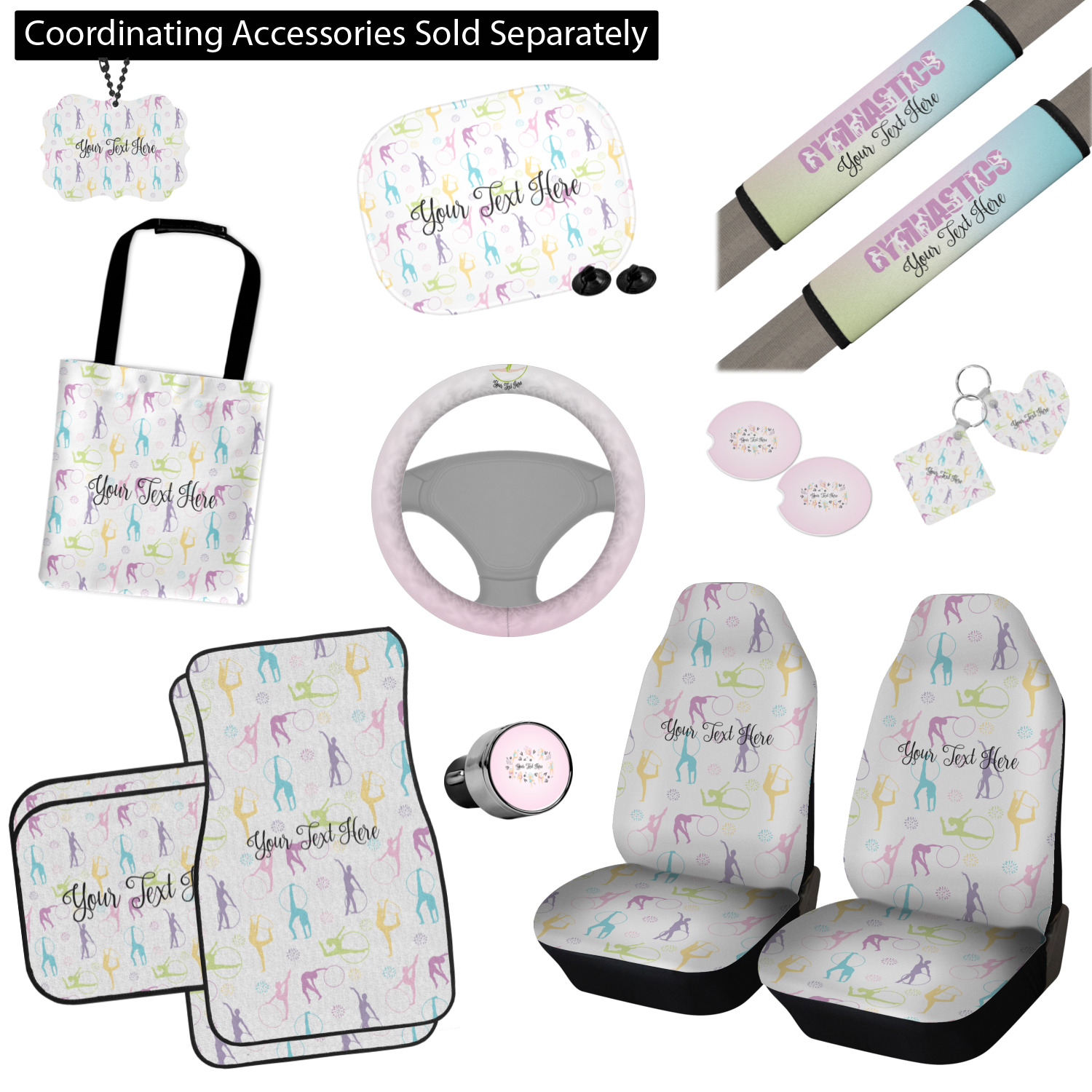 Custom Gymnastics with Name/Text Monogram Car Decal (Personalized