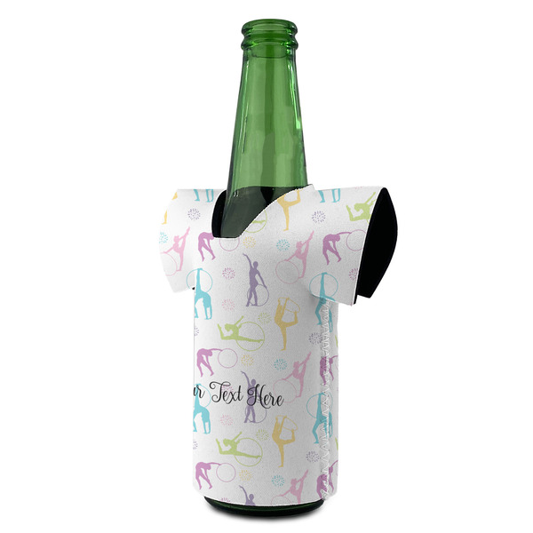 Gymnastics with Name/Text Jersey Bottle Cooler - ANGLE (on bottle)