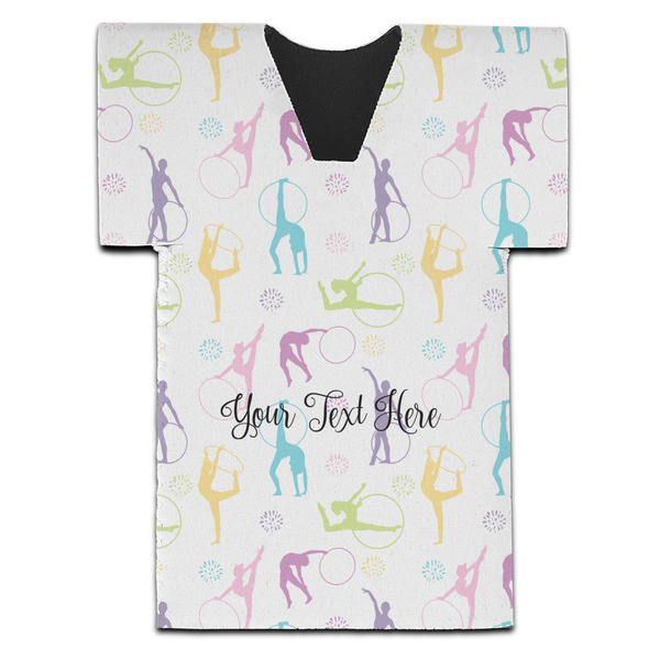 Gymnastics with Name/Text Jersey Bottle Cooler - Set of 4 - FRONT (flat)