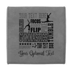 Gymnastics with Name/Text Jewelry Gift Box - Engraved Leather Lid