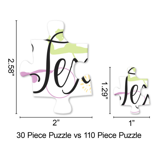 Gymnastics with Name/Text Jigsaw Puzzle - Piece Comparison