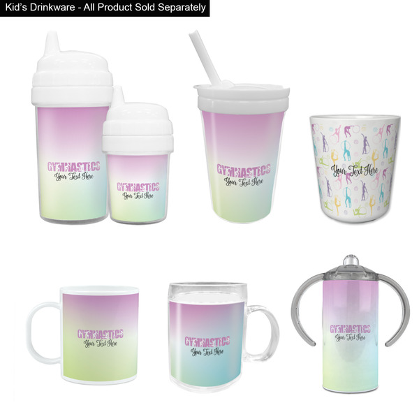 Gymnastics with Name/Text Kid's Drinkware - Customized & Personalized