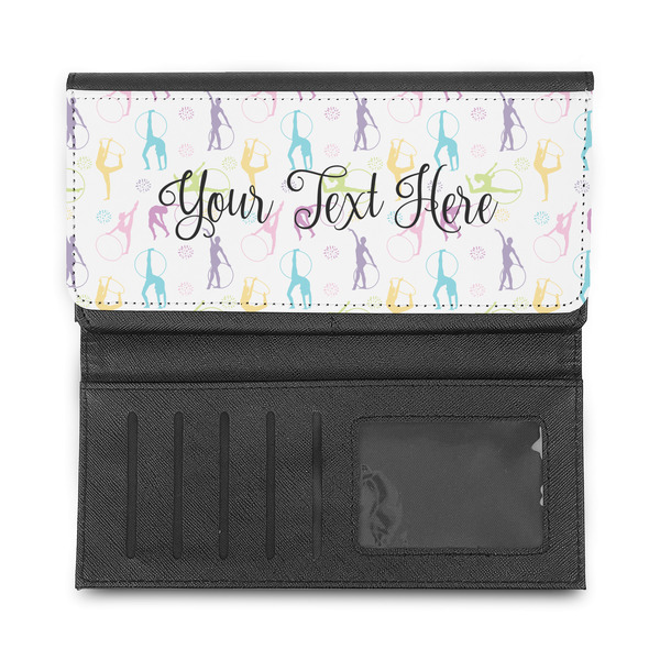 Gymnastics with Name/Text Ladies Wallet - Half Way Open