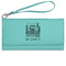 Gymnastics with Name/Text Ladies Wallet - Leather - Teal - Front View