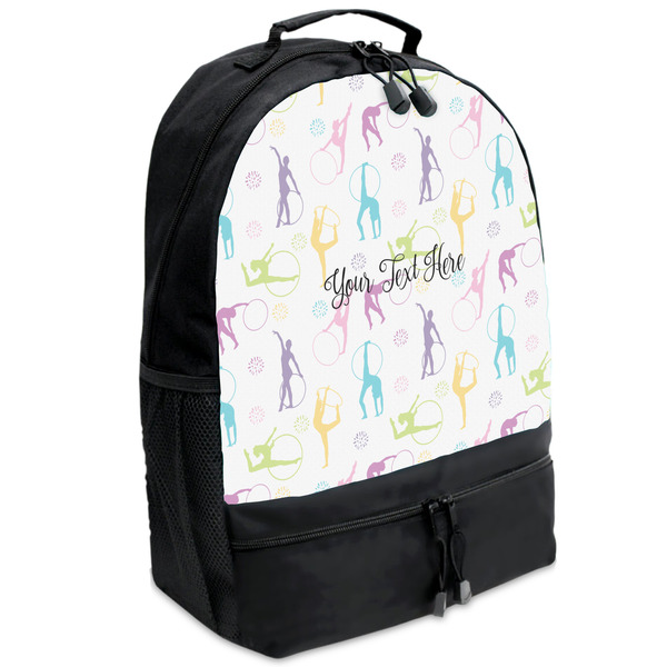 Custom Gymnastics with Name/Text Backpacks - Black