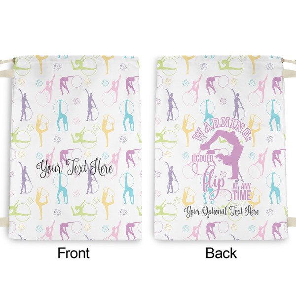 Gymnastics with Name/Text Large Laundry Bag - Front & Back View