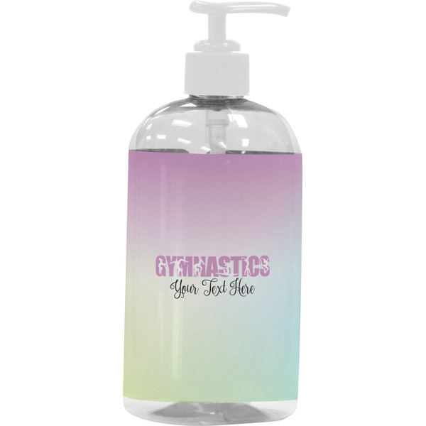 Custom Gymnastics with Name/Text Plastic Soap / Lotion Dispenser (16 oz - Large - White)