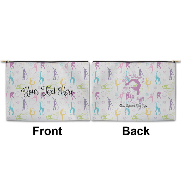 Gymnastics with Name/Text Large Zipper Pouch Approval (Front and Back)